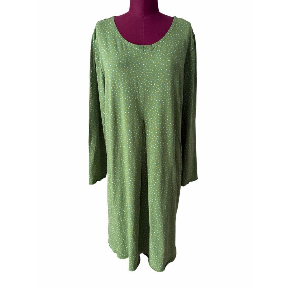 Gudrun Sjoden Tunic Dress Pullover Confetti Print Green Size XL